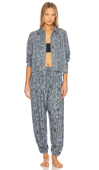 Free People X Intimately Fp Steady Love Pj Set In Balsam Combo