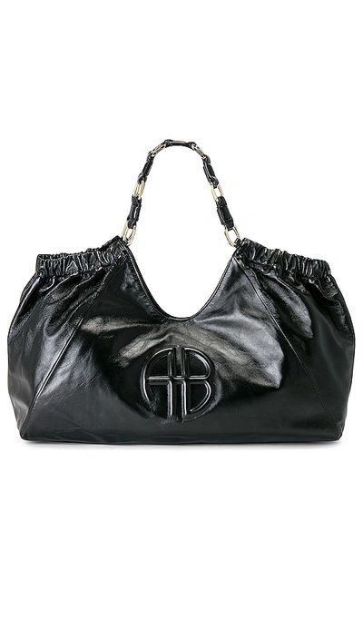 Anine Bing Logo-embossed Leather Tote Bag In Black