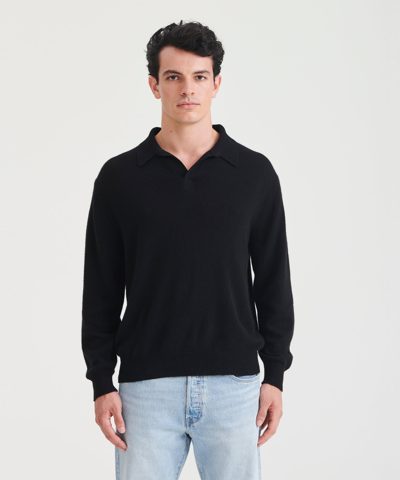Naadam Lightweight Cashmere Relaxed Polo In Black