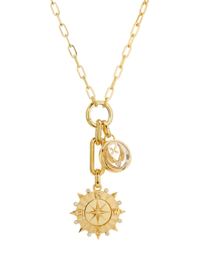 Foundrae Women's Internal Compass & Passion 18k Yellow Gold & 0.14 Tcw Diamond Double Pendant Necklace