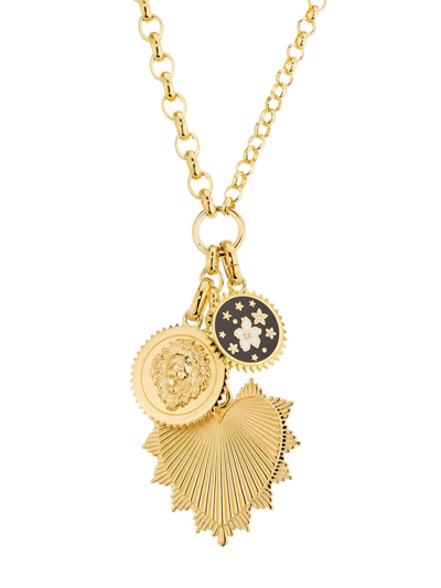 Foundrae Women's True Love, Strength, & Resilience 18k Yellow Gold & 0.02 Tcw Diamond Triple Pendant Necklace