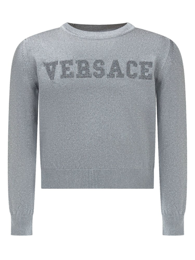 Versace Kids Logo In Grey