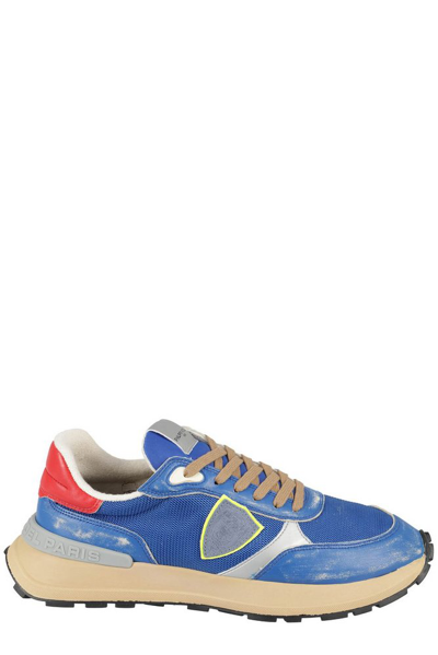 Philippe Model Mesh Panelled Trainers In Blue