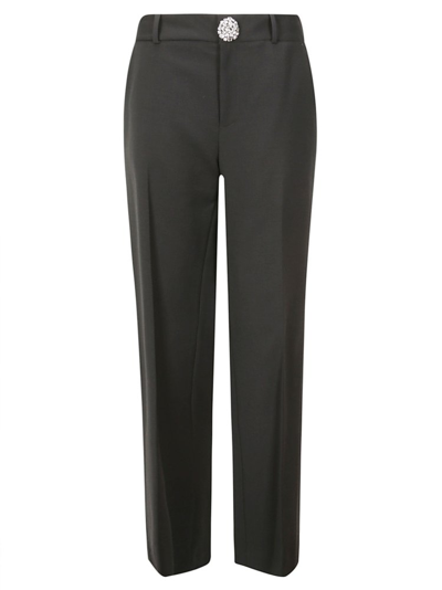 Area High Waist Cut Out Tailored Trousers In Grey