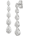 Forever Grown Diamonds Lab Grown Diamond Pear Cluster Graduated Linear Drop Earrings (1/2 Ct. T.w.) Set In Sterling Silver In Sterling Silver