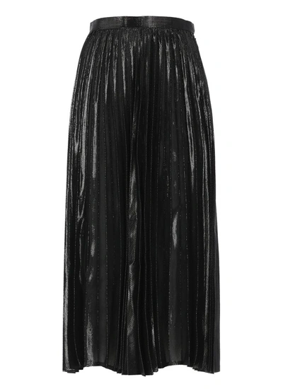 Junya Watanabe Pleated Midi Skirt In Black