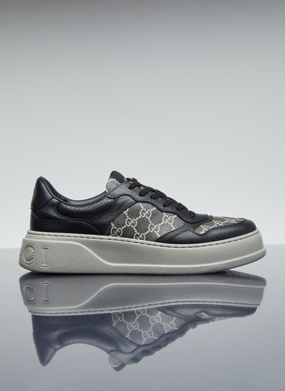 Gucci Gg-canvas Panelled Sneakers In Black