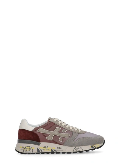 Premiata Mick Sneakers In Beige Suede And Technical Fabric In Grey