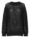 Junya Watanabe Open-knit Mohair-blend Jumper In Black