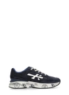 Premiata Blue Moerun Suede And Ripstop Technical Fabric Sneakers In Blue