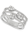 Forever Grown Diamonds Lab Grown Diamond Multi-row Mini Cluster Ring (1/2 Ct. T.w.) In Sterling Silver In Sterling Silver