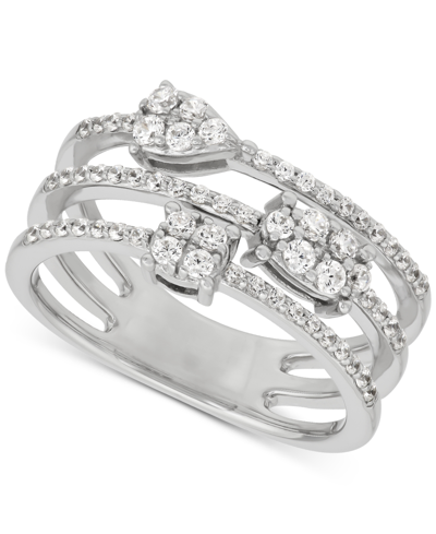 Forever Grown Diamonds Lab Grown Diamond Multi-row Mini Cluster Ring (1/2 Ct. T.w.) In Sterling Silver