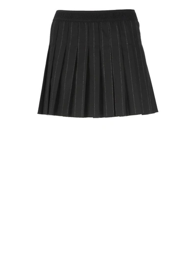 Versace Jeans Couture Couture Pleated Mini Skirt In E899 Black