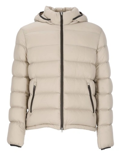 Herno Man Puffer Beige Size 40 Polyamide In Neutral