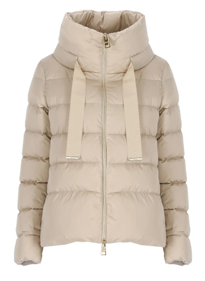 Herno Satin Down Jacket In Neutrals
