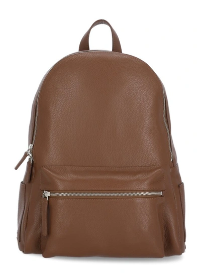 Orciani Brown Leather Backpack