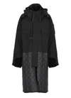 Junya Watanabe Quilted Hooded Parka Coat In Black
