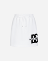 Dolce & Gabbana Jersey Miniskirt With Dg Logo Patch In ホワイト