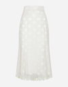 Dolce & Gabbana All-over Logo Sheer Midi Skirt In ホワイト