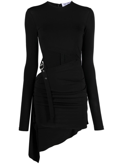 Attico Buckle-detailed Jersey Dress In Black