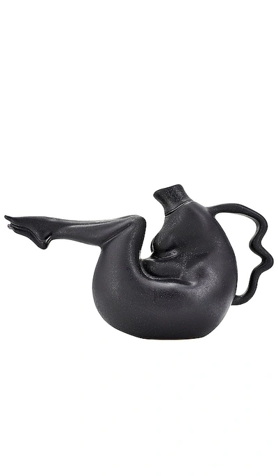 Anissa Kermiche Tit-tea Pot – Matte Mottled Black In Black