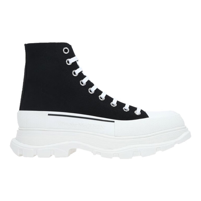 Alexander Mcqueen Slick Tread High-top Chunky Sneakers In Black