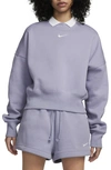 Nike Phoenix Fleece Crewneck Sweatshirt In Purple