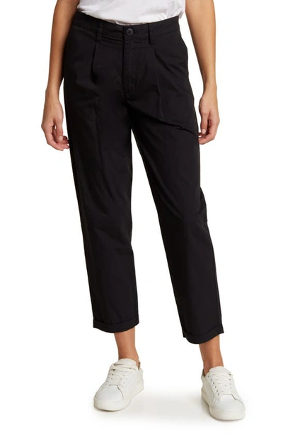 Kut From The Kloth Antonia High Waist Pleated Cotton Trousers In Black