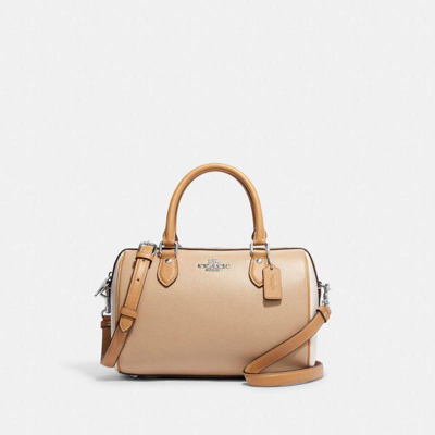 Coach 蔻驰()女包 | Rowan Satchel In Colorblock休闲时尚百搭简约单肩包 In Brown