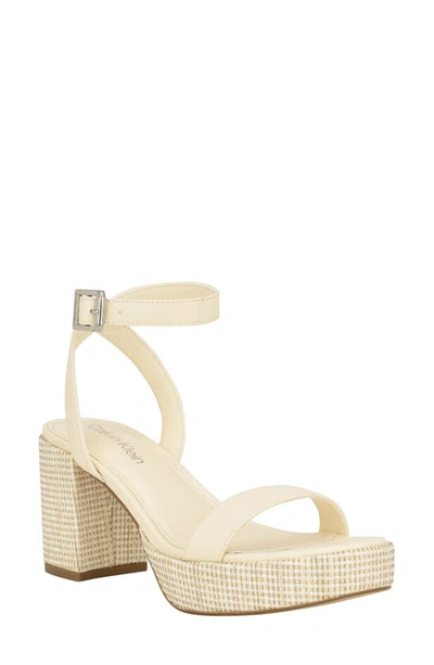 Calvin Klein Lalah Ankle Strap Platform Sandal In Ivory01