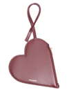 JIL SANDER RED HEART-SHAPED LEATHER POUCH