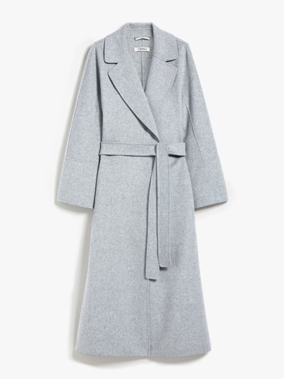 's Max Mara Elisa Wool Belted Long Coat In Light Grey