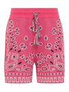 Alanui Bandana Cotton-blend Piqué Shorts In Pink