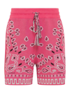 Alanui Bandana Cotton-blend Piqué Shorts In Stella Pink