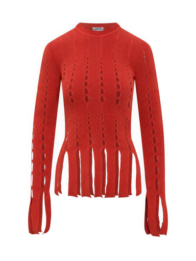 Ambush Knit Cut Out Top In Rosso