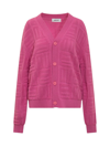 Ambush Monogram-pattern Knit Cardigan In Pink