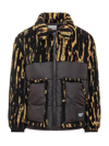 Ambush Multicolor Abstract-print Panelled Jacket In Black