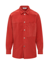 Ambush Button-up Corduroy Overshirt In Red