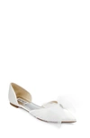 Badgley Mischka Fergie Pointed Toe D'orsay Flat In Soft White