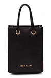 Anne Klein Mini Tube North/south Crossbody Bag In Black