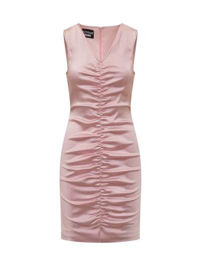 Boutique Moschino Ruched Detailed Sleeveless Dress In Pink