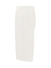 De La Vali Side Lace-up Midi Skirt In White