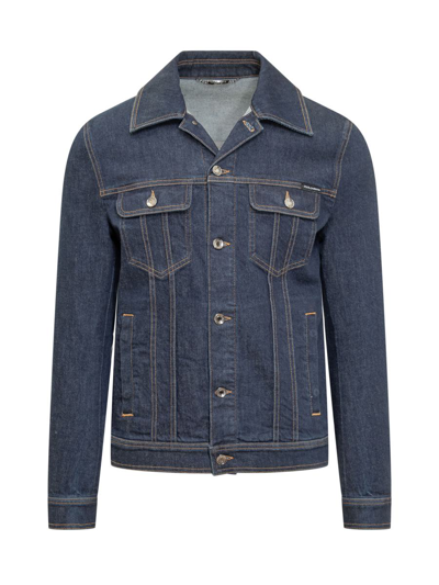 Dolce & Gabbana Buttoned Denim Jacket In Blue