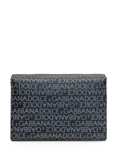 Dolce & Gabbana Logo-print Leather Shoulder Bag In Black