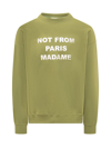 Drôle De Monsieur Le Slogan-embroidered Sweatshirt In Green