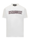 Dsquared2 Loose-fit White Cotton T-shirt With Logo Print In White