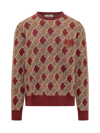 Etro Diamond-pattern Wool Jumper In Brown