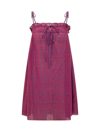 Ganni Purple Broderie Anglaise Strap Dress In Purple