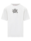 Gcds White Graffiti Print Cotton T-shirt In White