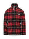 Gcds Tartan-check Zip-up Bomber Jacket In Red